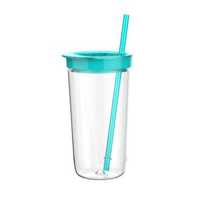 2018 New Design Plastic Coffee Mug Beer Mug with Straw and Lid